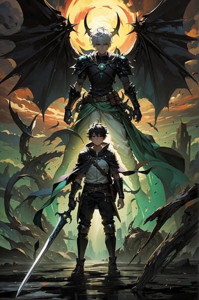 White Haired Dragon Warrior and Hero Mobile Background