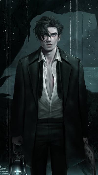 Dark Academia Male Character Art | Gothic Mystery Illustration