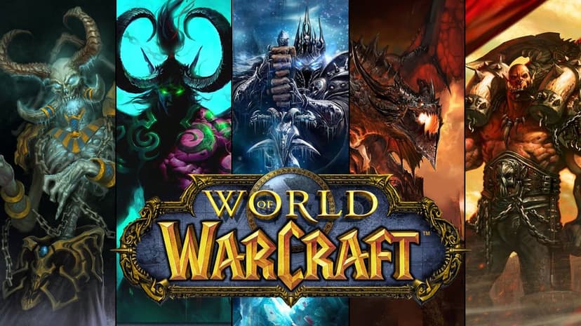 Collage of five iconic World of Warcraft characters with vibrant magical lighting and detailed fantasy armor designs.