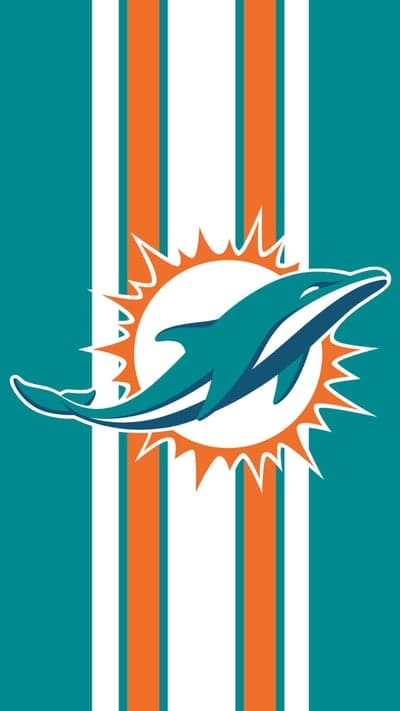 Miami Dolphins Logo with Orange and Teal Stripes