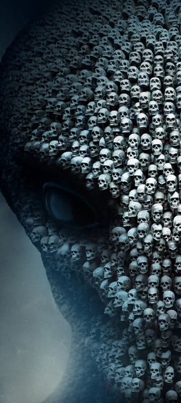 Alien with Skull-Covered Body, Dark Sci-Fi Art