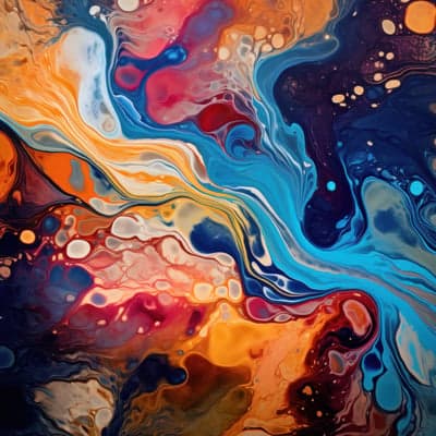 Vibrant Abstract Fluid Art Painting