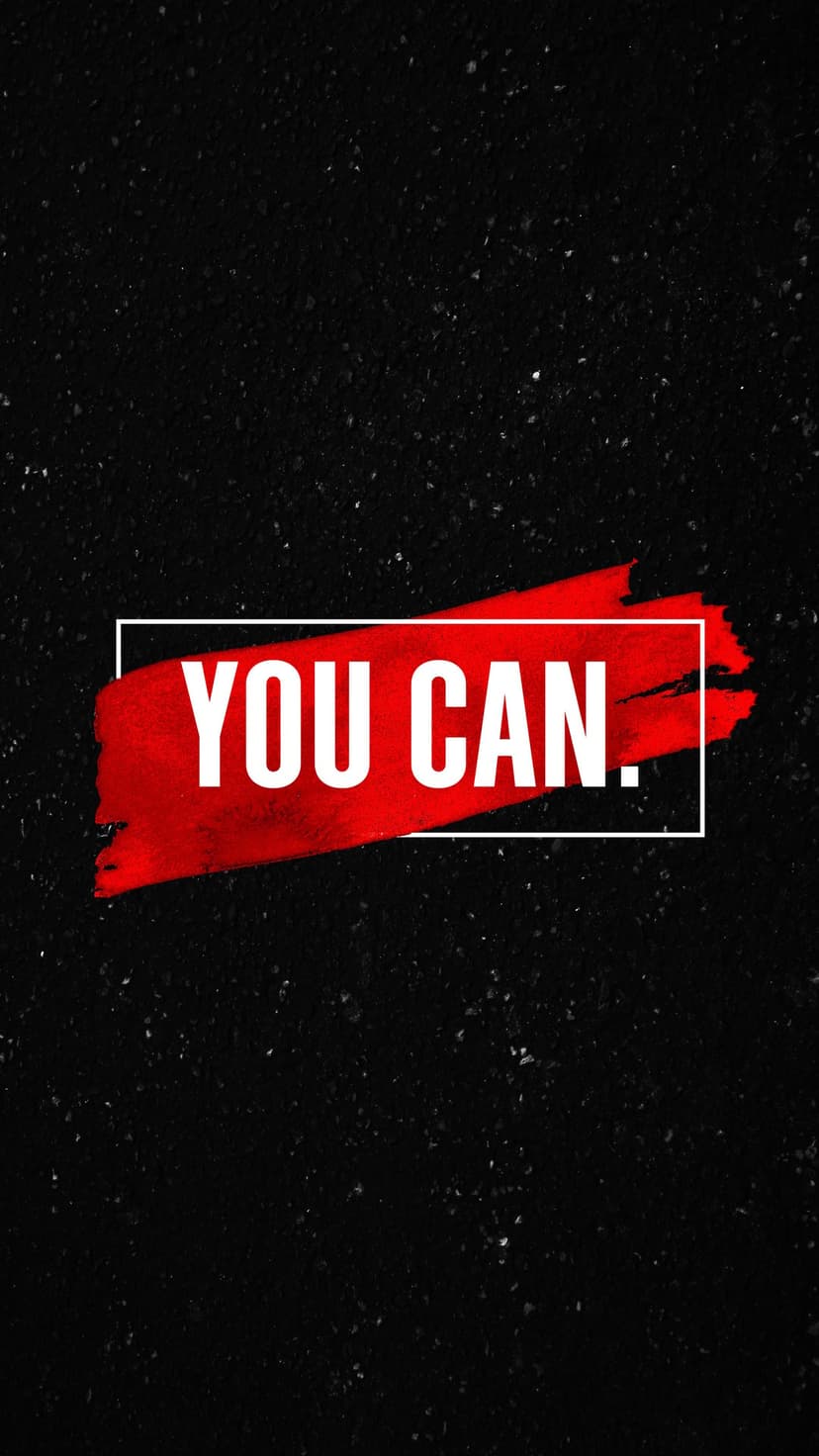 YOU CAN text in white bold font over a horizontal red brush stroke against a dark textured background.