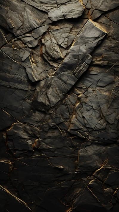 Textured Dark Rock Surface with Golden Veins