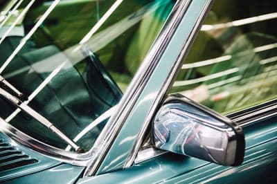 Classic Teal Car Mirror and Windshield Mobile Wallpaper