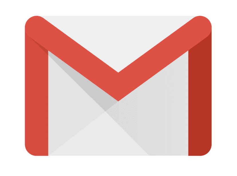 Gmail icon envelope featuring red borders and white center on a transparent background for digital layouts.