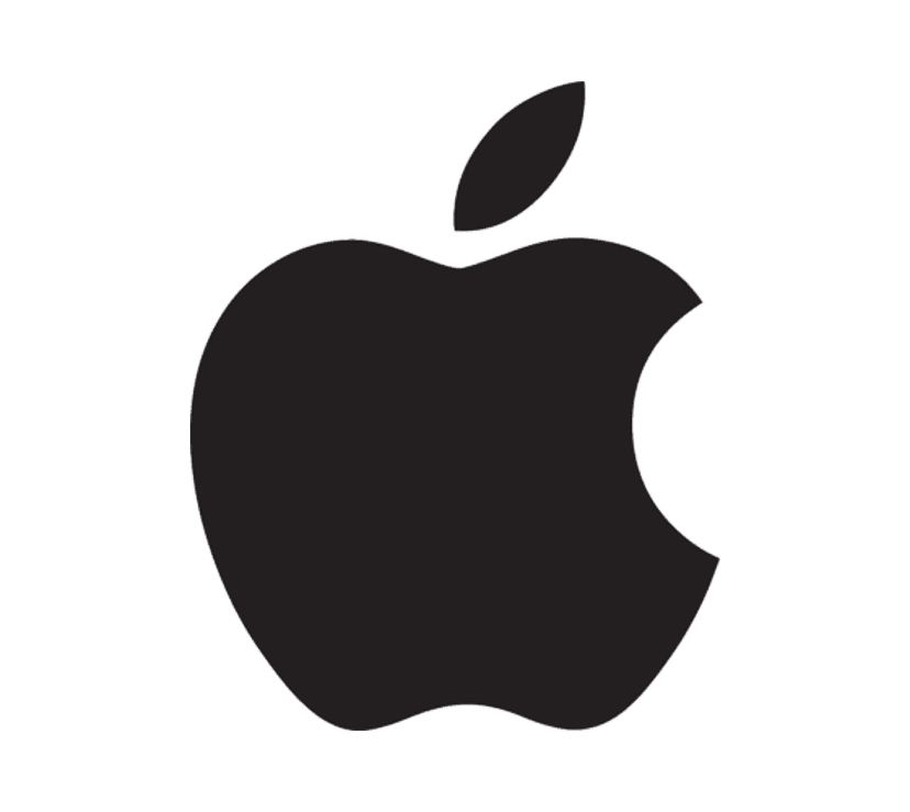 Apple logo with heart shape integration featuring a leaf on top, isolated on a transparent background.