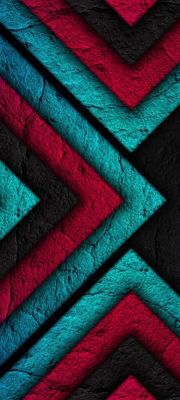 Abstract Geometric Red Teal Black Textured Arrow Pattern