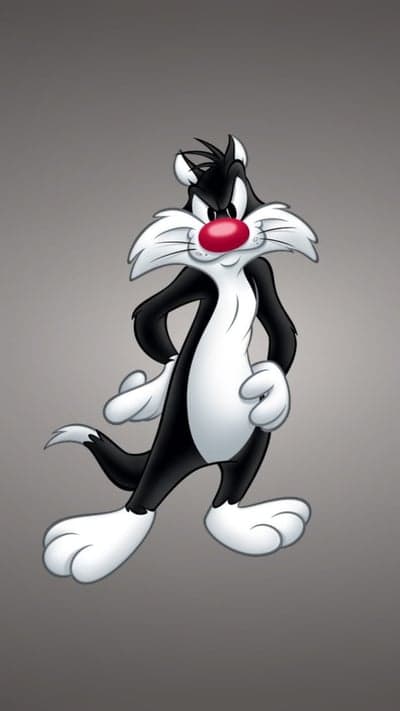 Sylvester the Cat posing on a gradient background