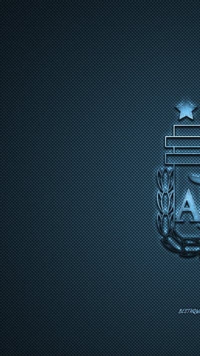 Metallic Argentina Football Crest Dark Mobile Wallpaper