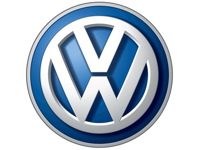 Volkswagen logo illustration featuring stacked white letters inside a blue circle with a clean matte finish.