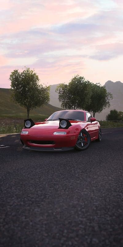 Mazda MX-5 Miata, red, cars, cute cars, pink, car, , motors, mobile wallpaper, android wallpaper, iPhone wallpaper, phone wallpaper 