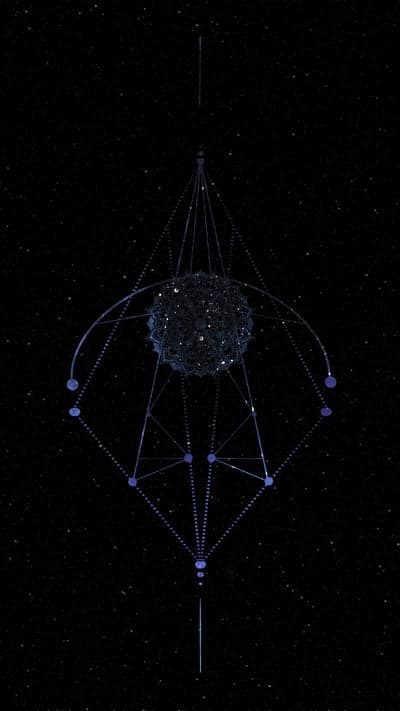 Cosmic Geometric Mandala in Starry Night Sky