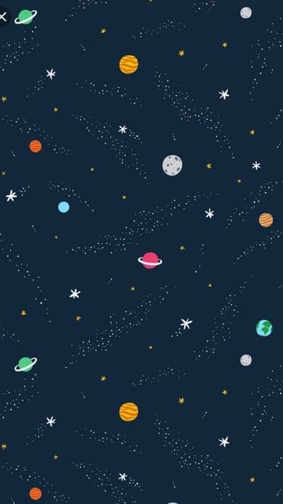 Whimsical Cartoon Planet Galaxy Phone and Tablet Background