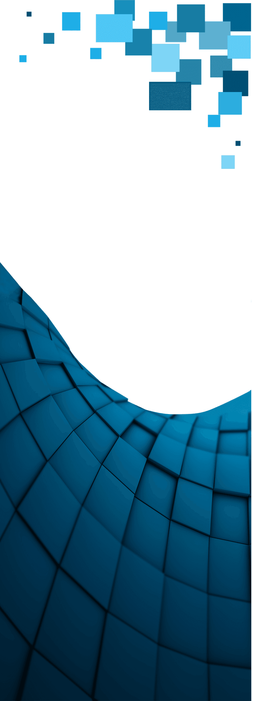 Blue abstract lattice pattern with symmetrical geometric lines, gradient shading, and sharp isometric angles.