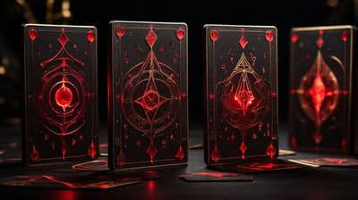 Mysterious Red and Black Tarot Cards