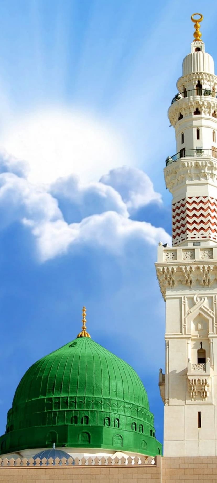 Majestic Green Dome Islamic Architecture Tablet Wallpaper