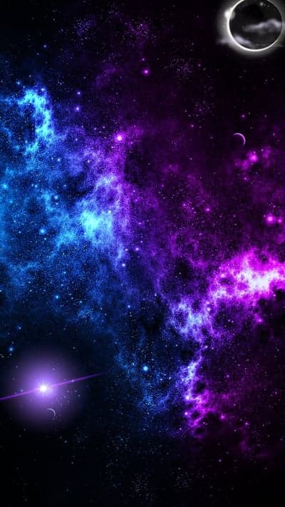 Ethereal Space Nebula and Celestial Eclipse Phone Wallpaper