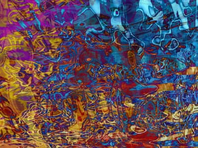 Abstract Digital Art: Swirls of Color and Light