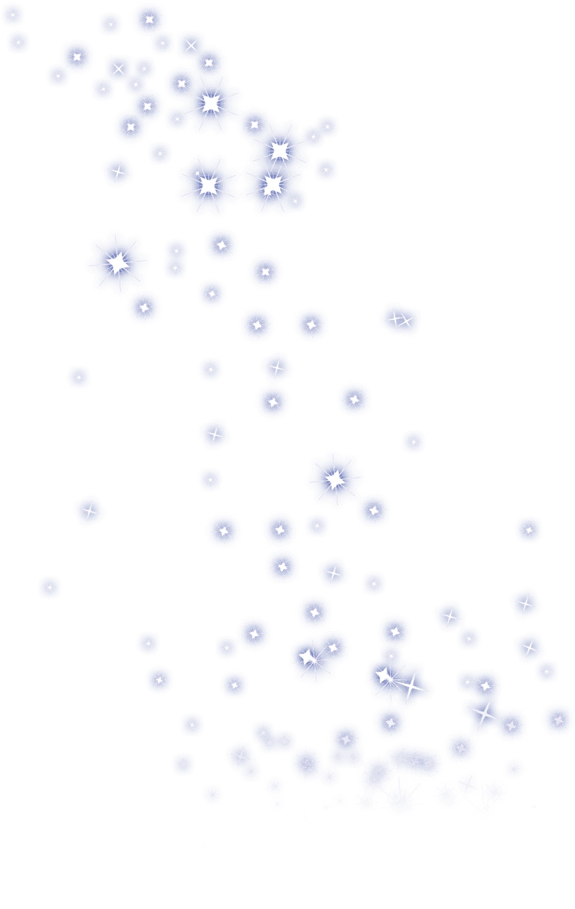 Blue purple light effects PNG shows glowing star points and luminous strings with textured cyan violet gradients.