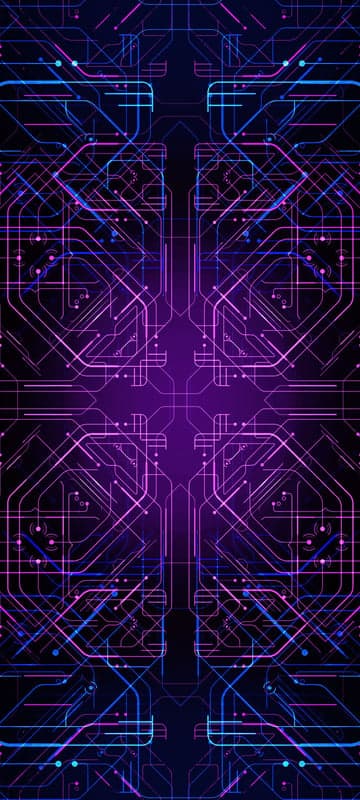 Futuristic Circuit Board Design in Pink and Blue