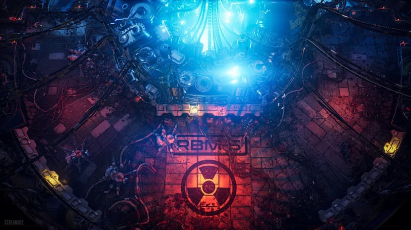 Ascent cyberpunk cityscape features massive industrial towers with glowing neon lights and metallic textures.