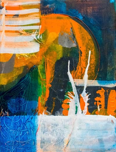 Vibrant Abstract Painting with Bold Colors and Textures