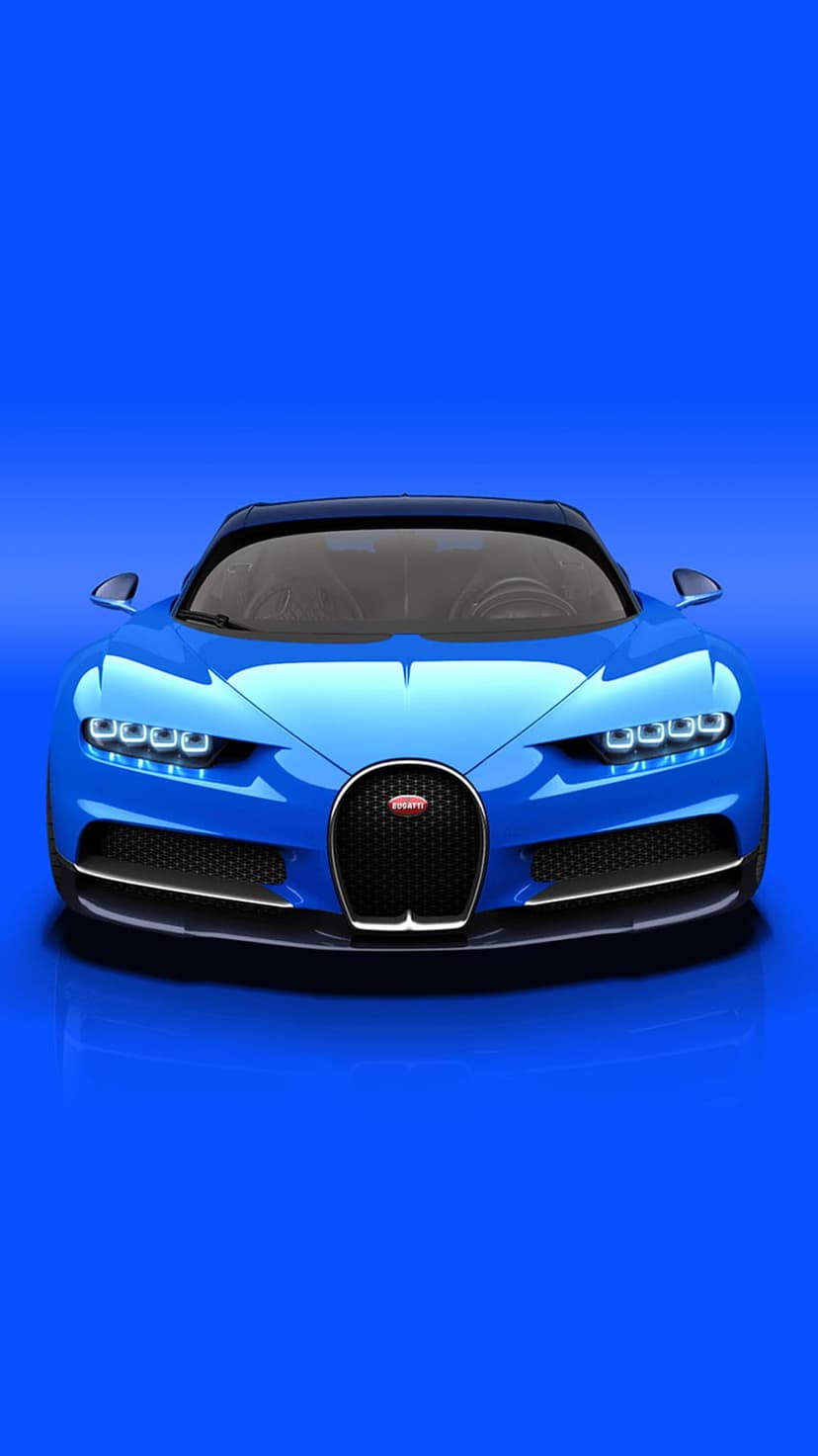 Bugatti Chiron Blue Hypercar Frontal Mobile Wallpaper