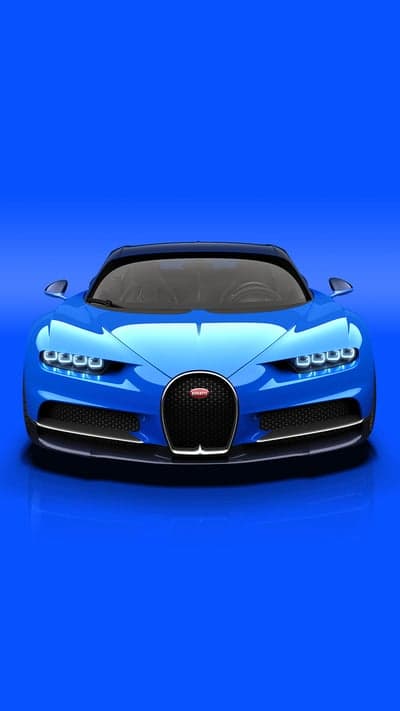 Bugatti Chiron: Blue Hypercar Front View