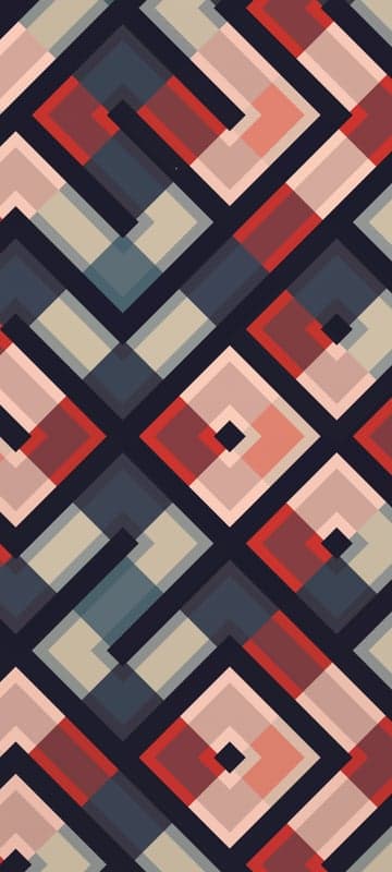 Geometric Abstract Pattern with Interlocking Squares and Diamonds