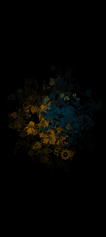 Abstract Floral Pattern on Black Background
