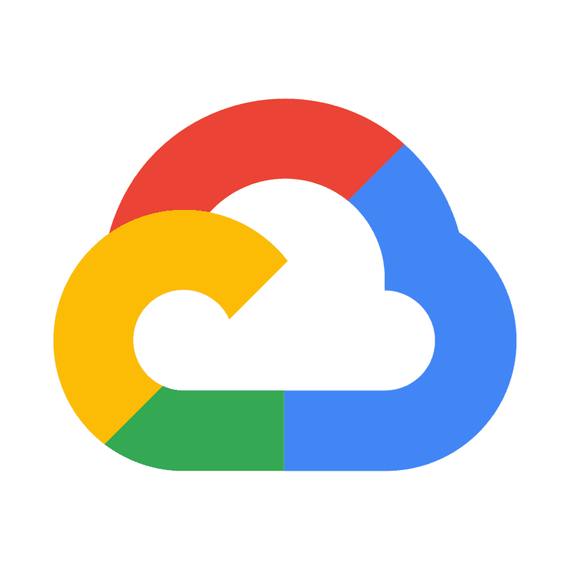 Google cloud logo composed of interlocking blue red yellow and green segments forming a geometric circle shape.