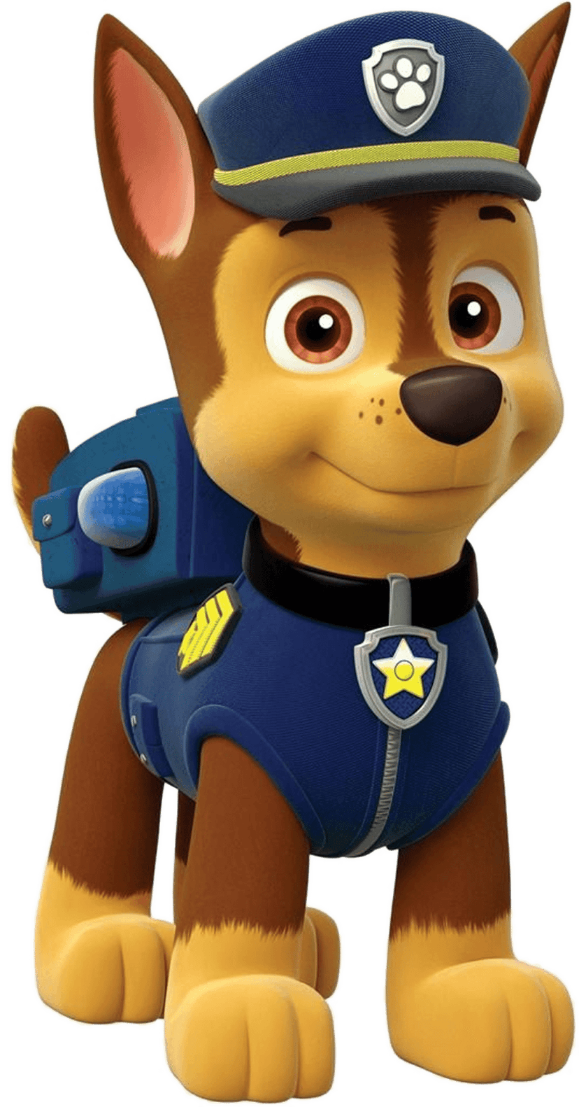 PAW Patrol puppy character wearing a blue scuba suit and helmet with orange accents on a transparent background.