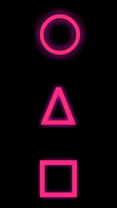 Glowing Pink Geometric Shapes Minimalist Phone Wallpaper