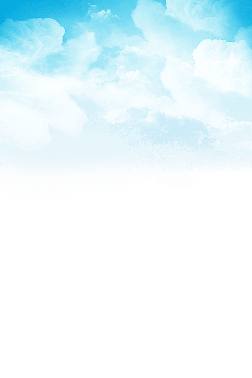 Blue sky cloud texture painted with expressive white brushstrokes against a bright cerulean background.