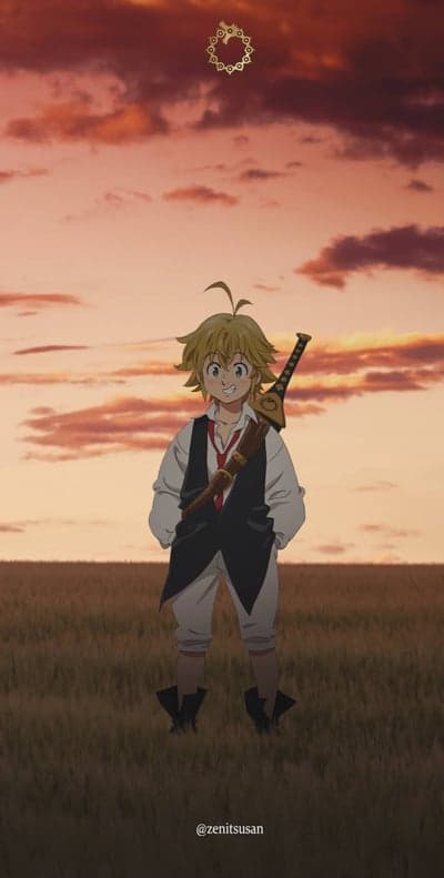 Meliodas Dragon Sin of Wrath Golden Sunset Phone Screen