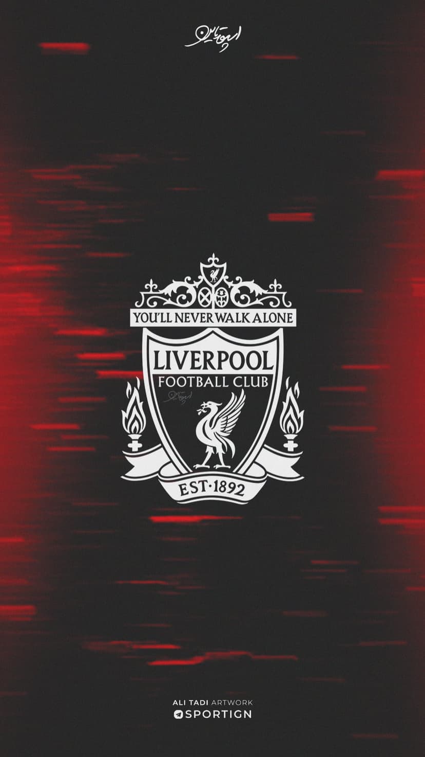 Liverpool FC crest with the liver bird centered on a dark textured background with red streaks and highlights.