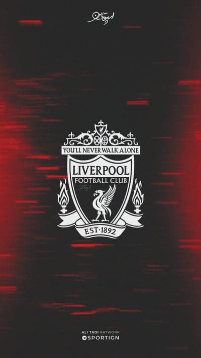 Liverpool FC Crest Red and Black Wallpaper