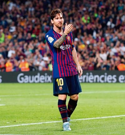 Lionel Messi in Barcelona Jersey on the Field