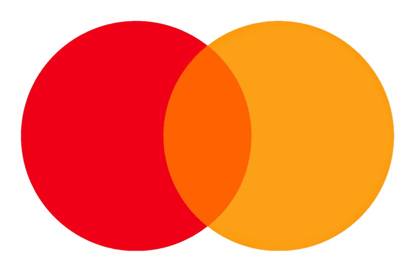 Mastercard logo showing red and yellow overlapping circles centered on a transparent background for clear web use.