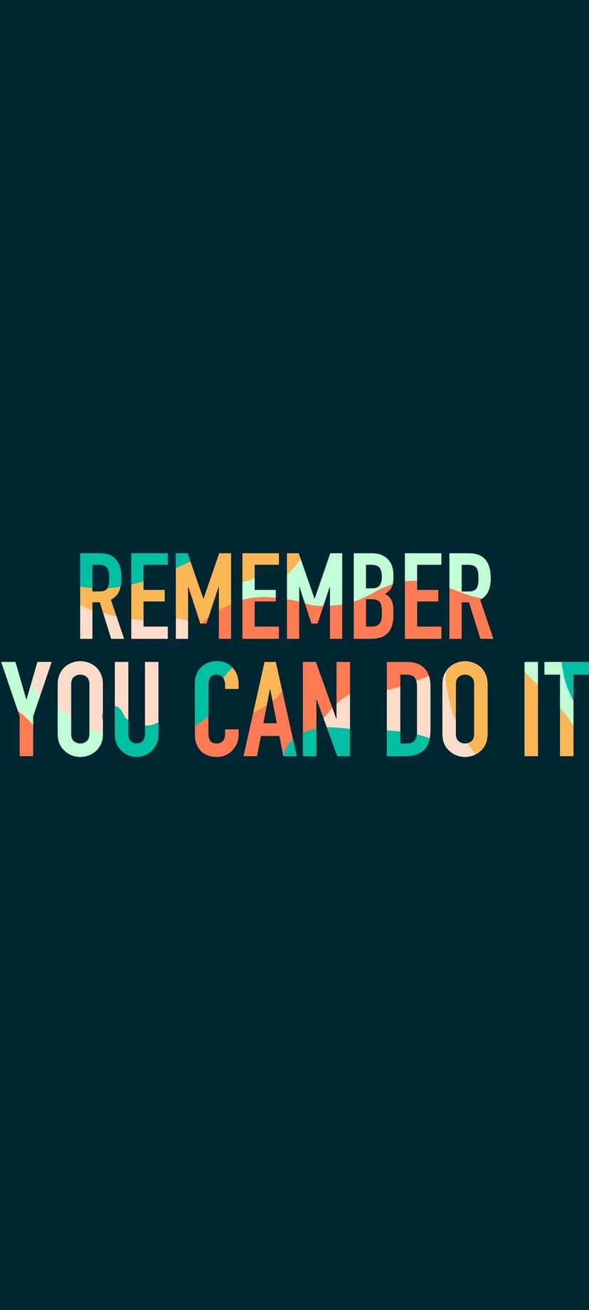 Bold typographic quote with vibrant internal textures centered against a solid dark teal backdrop.