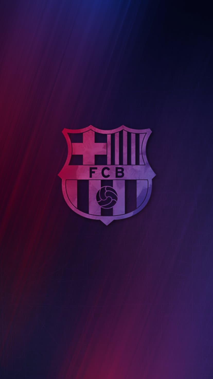 FC Barcelona logo crest centered on a smooth purple and blue gradient background with sharp vector details.