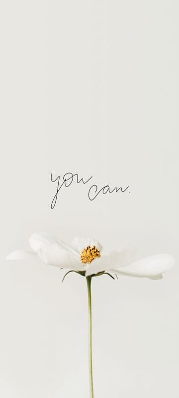 Inspirational White Flower with "You Can" Text