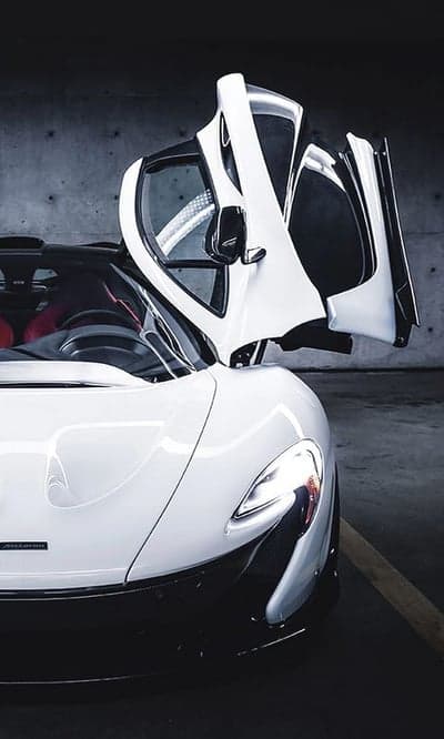 White McLaren P1 Dihedral Doors Mobile Phone Wallpaper
