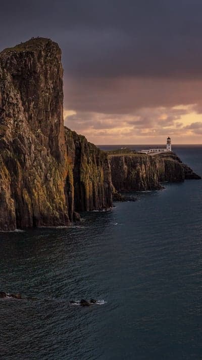 Guardians of the rugged Scottish Coastline at Twilight