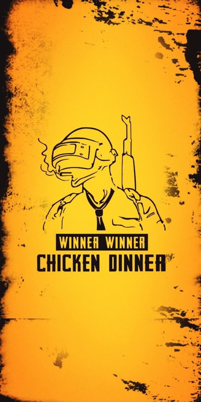 Soldier wearing a helmet smokes a cigarette while holding a rifle against a textured yellow and black background.