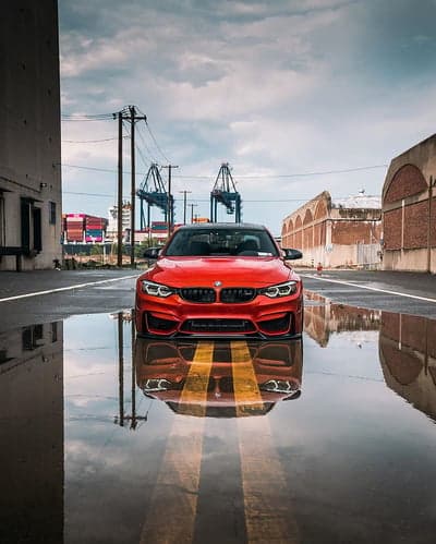 Crimson BMW M4 Reflection Industrial Phone Backdrop