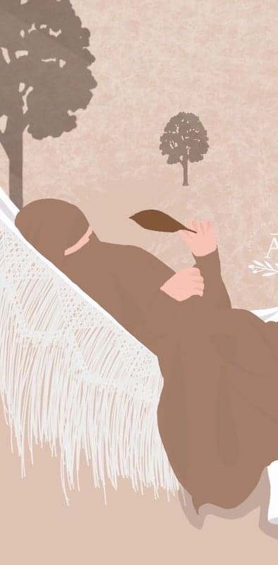 Woman in Hammock Writing with Feather Pen