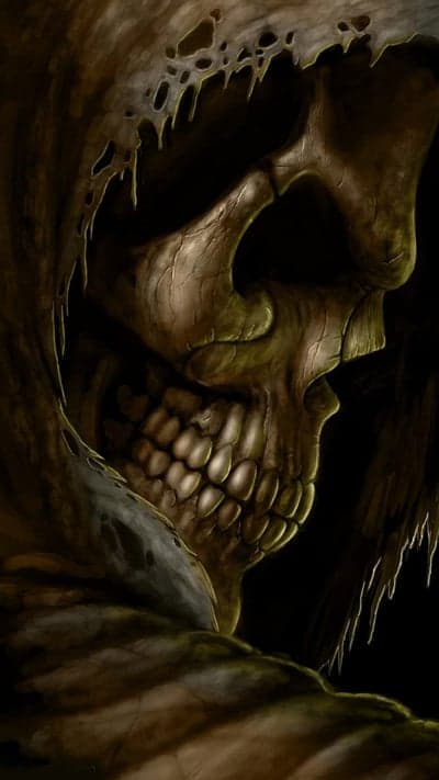 Gothic Grim Reaper Skull Hooded Horror Phone Wallpaper