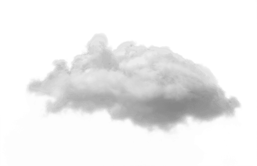 White cloud texture with wispy edges and dense vapor clusters appears isolated against a solid dark background.